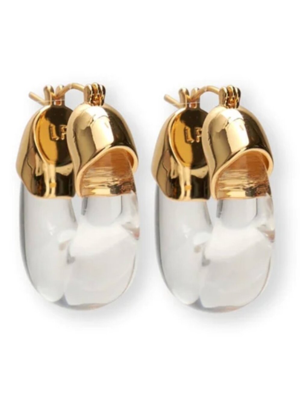Lizzie Fortunato Mini Organic Hoops Gold/Clear